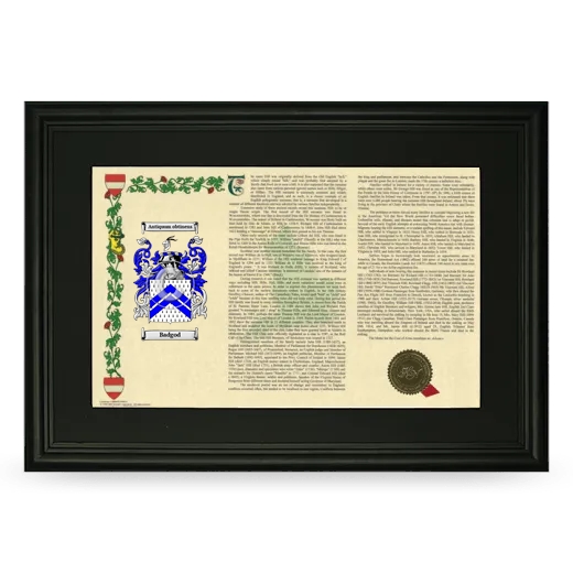 Badgod Deluxe Armorial Landscape Framed- Black