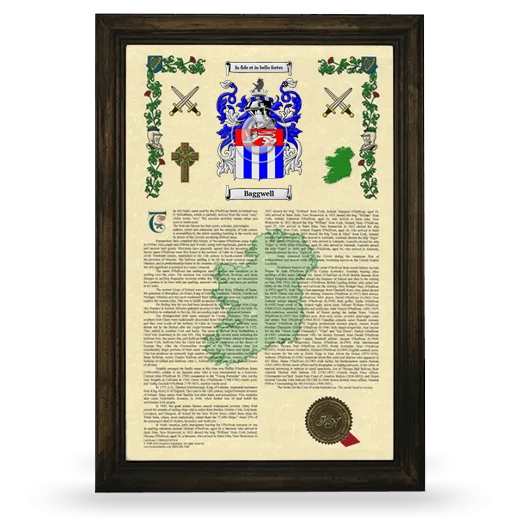 Baggwell Armorial History Framed - Brown