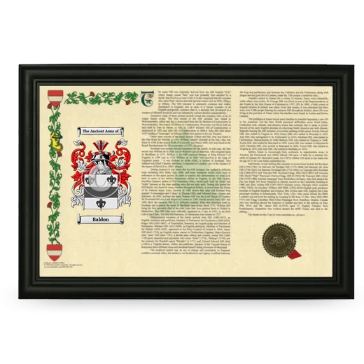 Baldon Armorial Landscape Framed - Black