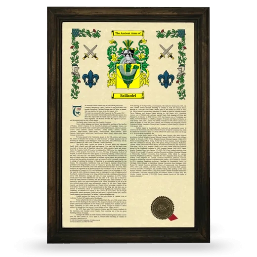 Baillardel Armorial History Framed - Brown