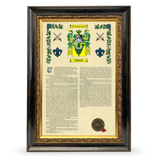 Baillardel Armorial History Framed - Heirloom