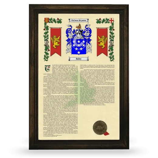 Baley Armorial History Framed - Brown