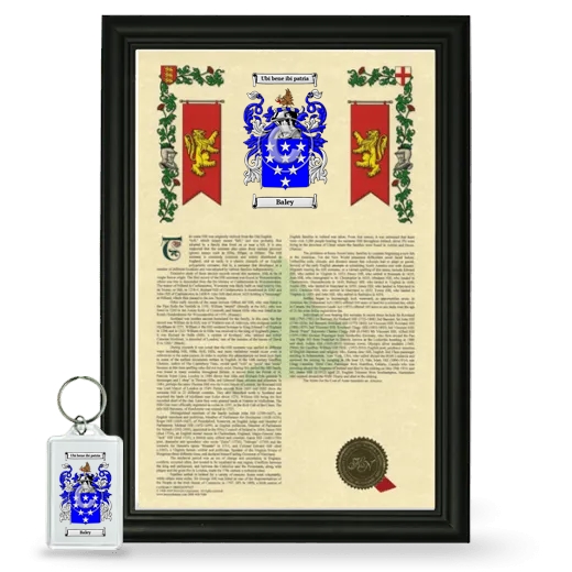 Baley Framed Armorial History and Keychain - Black