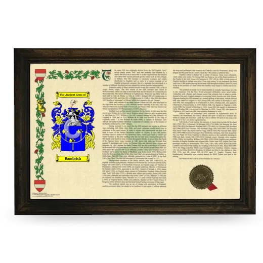 Bambrish Armorial Landscape Framed - Brown