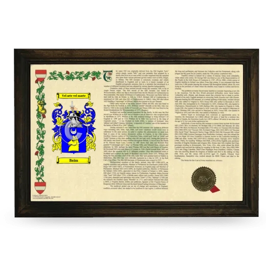 Baim Armorial Landscape Framed - Brown