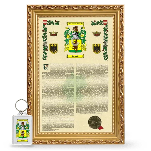 Bayerle Framed Armorial History and Keychain - Gold
