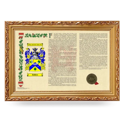 Bakken Armorial Landscape Framed - Gold