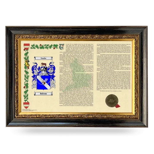 Balcom Armorial Landscape Framed - Heirloom