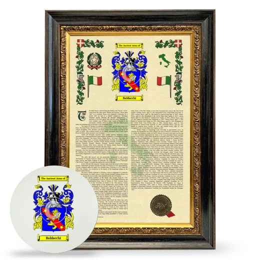 Baldacchi Framed Armorial History and Mouse Pad - Heirloom