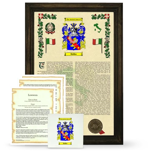 Baldas Framed Armorial, Symbolism and Large Tile - Brown