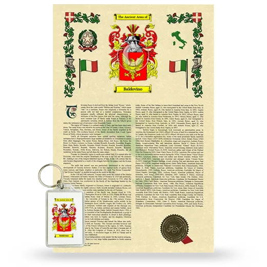 Baldovino Armorial History and Keychain Package