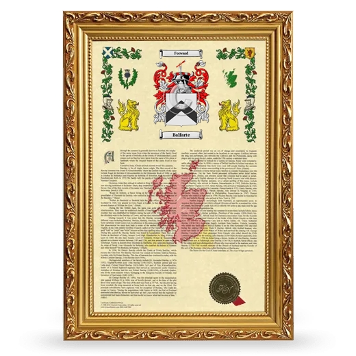 Balfarte Armorial History Framed - Gold