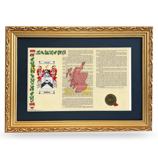 Ballford Deluxe Armorial Landscape Framed - Gold