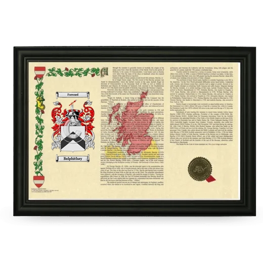 Balphithay Armorial Landscape Framed - Black