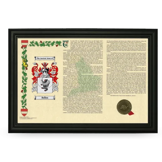 Ballon Armorial Landscape Framed - Black