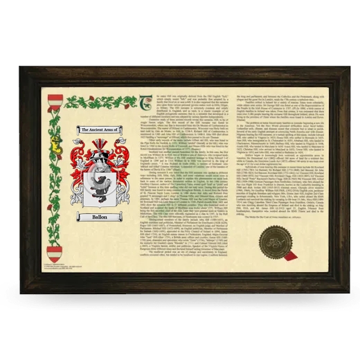 Ballon Armorial Landscape Framed - Brown