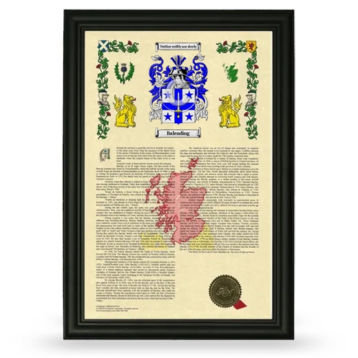 Balending Armorial History Framed - Black