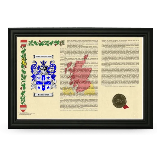 Bannatyna Armorial Landscape Framed - Black