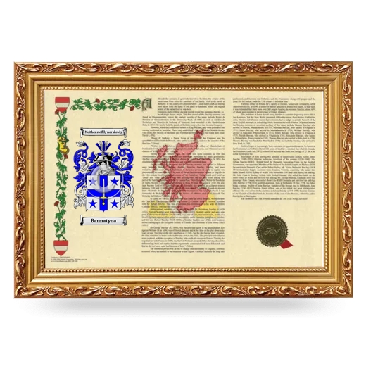 Bannatyna Armorial Landscape Framed - Gold