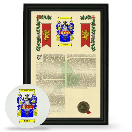 Baillett Framed Armorial History and Mouse Pad - Black