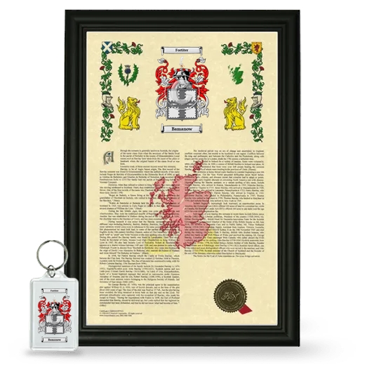 Bamanow Framed Armorial History and Keychain - Black