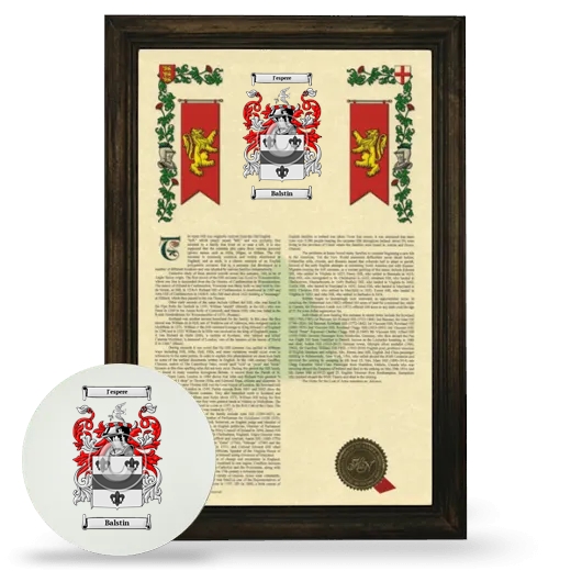 Balstin Framed Armorial History and Mouse Pad - Brown
