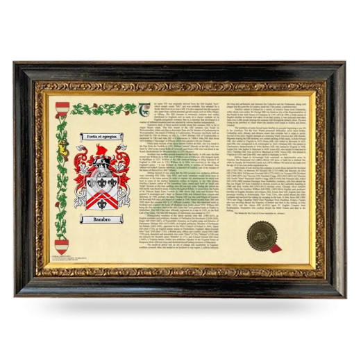 Bambro Armorial Landscape Framed - Heirloom