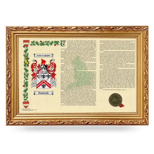 Bampurgh Armorial Landscape Framed - Gold