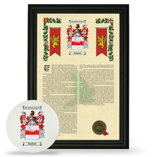 Bomford Framed Armorial History and Mouse Pad - Black