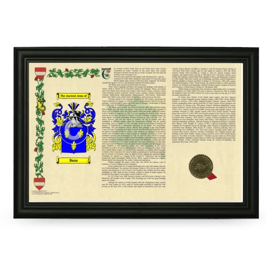 Bans Armorial Landscape Framed - Black