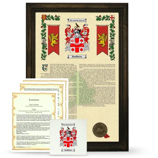 Bandburay Framed Armorial, Symbolism and Large Tile - Brown