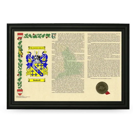 Bankroft Armorial Landscape Framed - Black