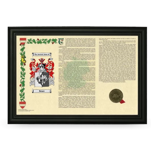 Bener Armorial Landscape Framed - Black