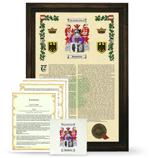Bannausus Framed Armorial, Symbolism and Large Tile - Brown