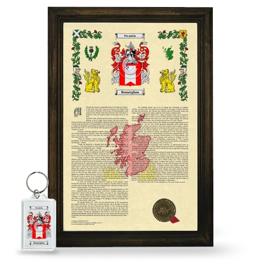 Bennerghan Framed Armorial History and Keychain - Brown