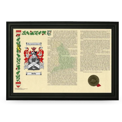 Batby Armorial Landscape Framed - Black