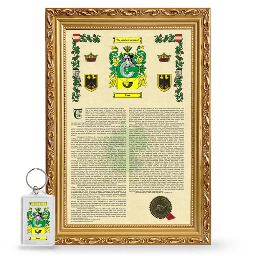 Barr Framed Armorial History and Keychain - Gold