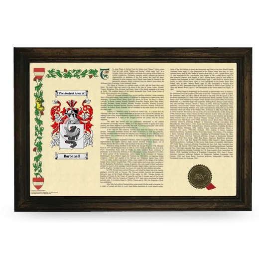 Barbanell Armorial Landscape Framed - Brown