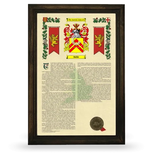 Bable Armorial History Framed - Brown
