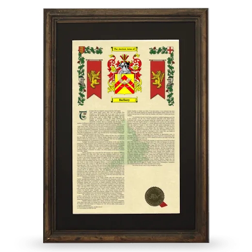 Barbary Deluxe Armorial Framed - Brown