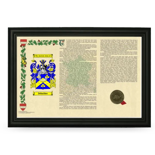 Debarbier Armorial Landscape Framed - Black