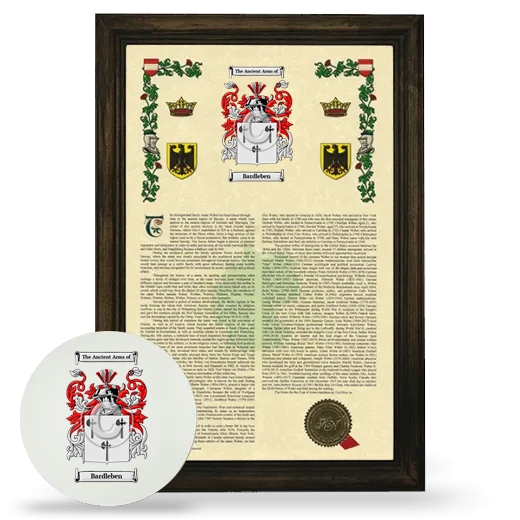 Bardleben Framed Armorial History and Mouse Pad - Brown