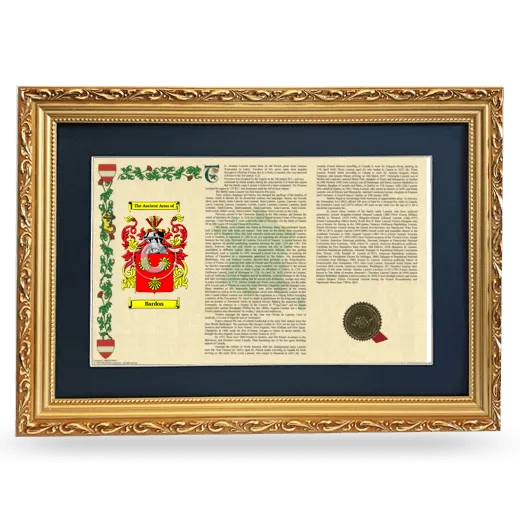 Bardon Deluxe Armorial Landscape Framed - Gold