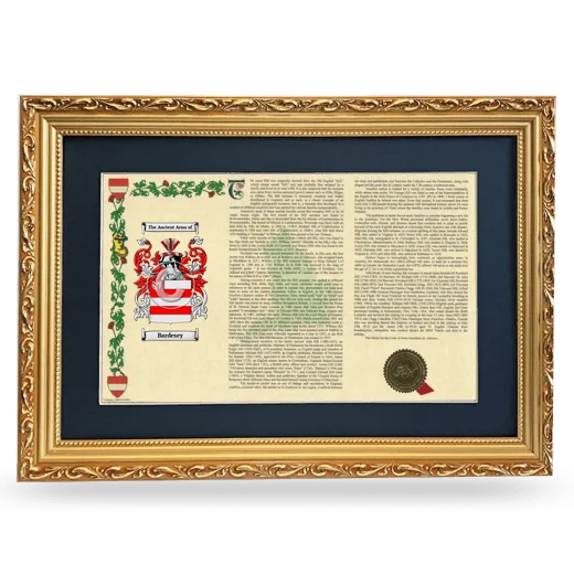 Bardesey Deluxe Armorial Landscape Framed - Gold