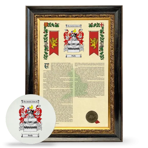 Parly Framed Armorial History and Mouse Pad - Heirloom