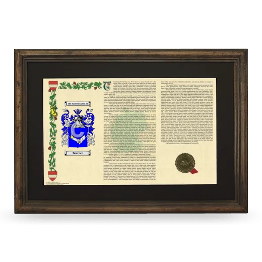 Boerner Deluxe Armorial Landscape Framed - Brown