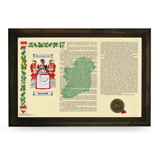 Burnewille Armorial Landscape Framed - Brown