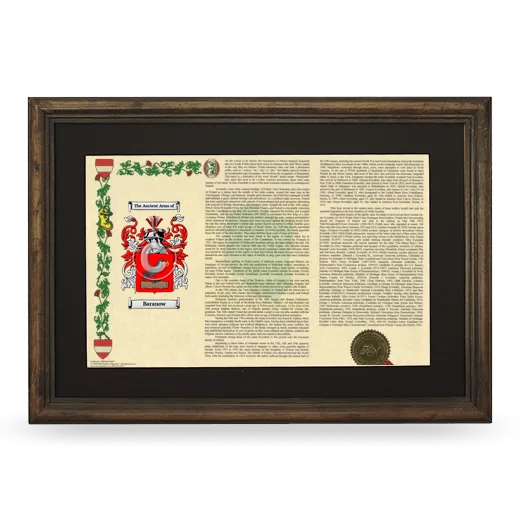 Baranow Deluxe Armorial Landscape Framed - Brown