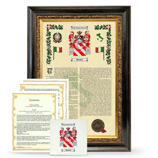 Baronci Framed Armorial, Symbolism and Large Tile - Heirloom