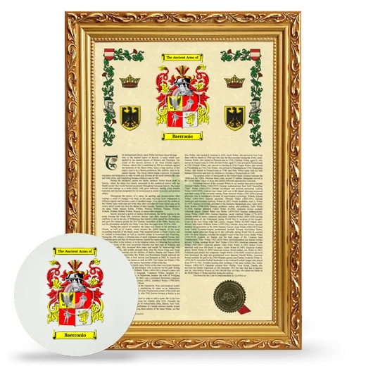 Baerronio Framed Armorial History and Mouse Pad - Gold